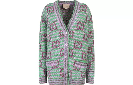 Кардиган женский Gucci, зеленый / фиолетовый