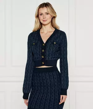 Кардиган женский Guess Jeans укороченный на пуговицах, синий