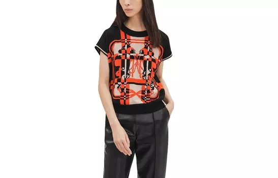 Кардиган женский Hermes, красный / черный