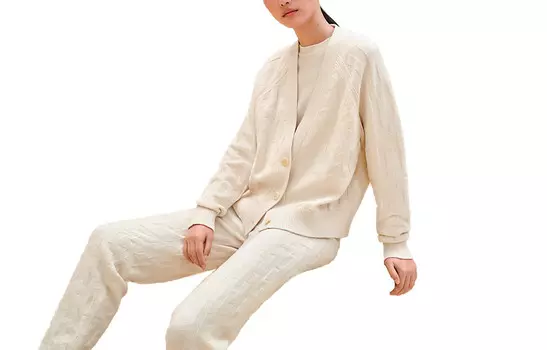 Кардиган женский Hermes на пуговицах, белый