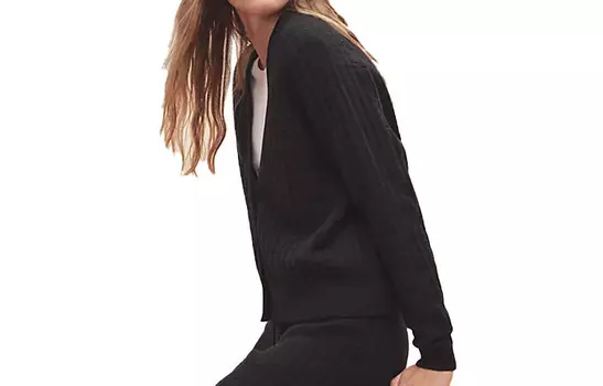 Кардиган женский Hermes с V-образным вырезом, черный