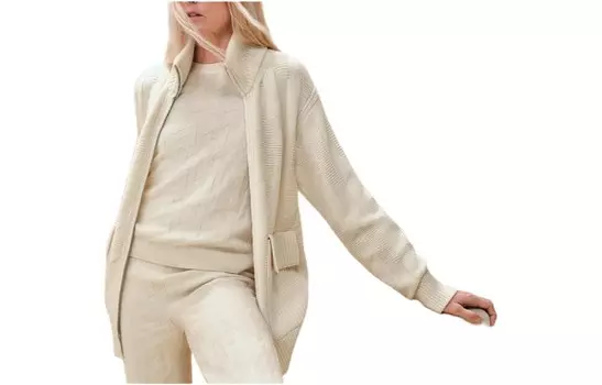 Кардиган женский Hermes с закрытыми карманами, белый