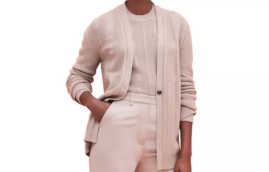 Кардиган женский Hermes, серый / бежевый