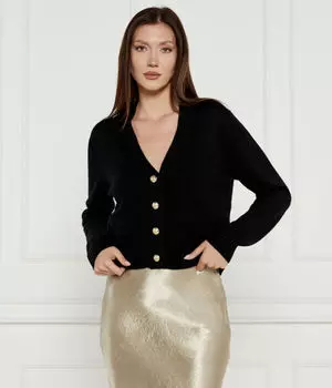 Кардиган женский Joop! из шерсти и кашемира с золотыми пуговицами, черный