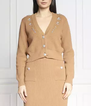 Кардиган женский Liu Jo короткий со стразами, коричневый