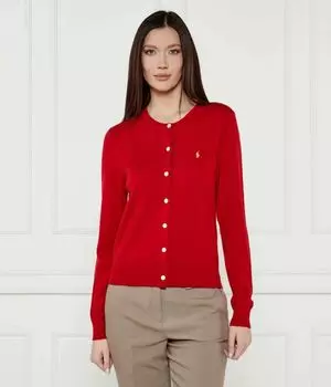 Кардиган женский Polo Ralph Lauren шерстяной на пуговицах, красный