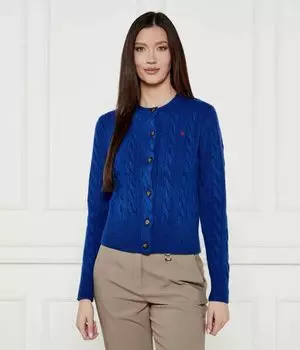 Кардиган женский Polo Ralph Lauren вязаный на пуговицах, синий
