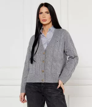 Кардиган женский Tommy Hilfiger шерстяной с карманами, серый