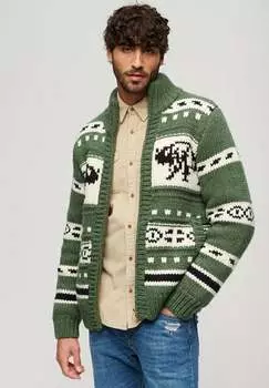 Кардиган ZIP THROUGH Superdry, цвет buffalogreen