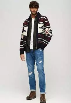 Кардиган ZIP THROUGH Superdry, цвет navy multi