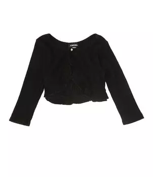 Кардиган Zunie Little Girls 4–6X с длинными рукавами и оборками, черный