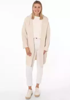 Кардиган Zwillingsherz, мягкий на ощупь, свободного кроя, из шерсти и альпаки, бежевый