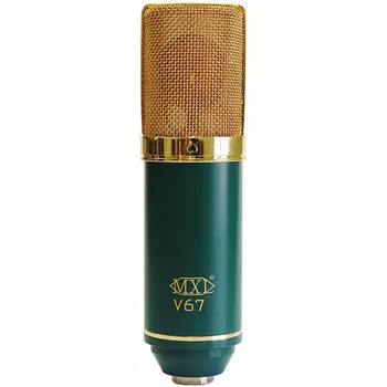 Кардиоидный конденсаторный микрофон MXL V67G с большой диафрагмой (зеленый с золотой решеткой)
