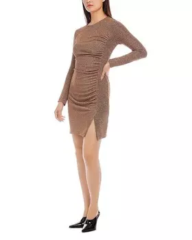 Karen Kane Платье металлик с гофрированными сборками, коричневый
