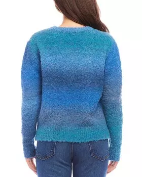 Karen Kane Свитер-букле с эффектом омбре, синий