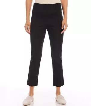 Karen Kane Укороченные вязаные брюки прямого кроя миниатюрного размера с защипами, черный