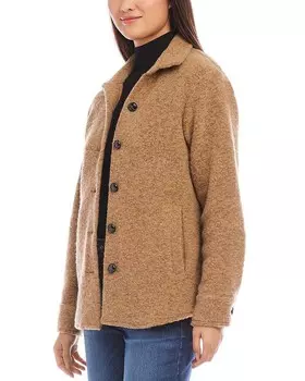 Карен Кейн Куртка-рубашка с начесом Karen Kane, коричневый/бежевый