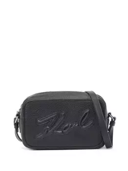 Каркасная сумка K/Skuare из зернистой кожи KARL LAGERFELD, черный