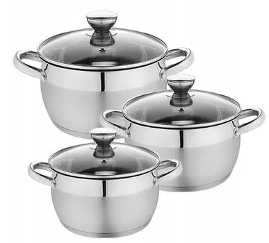 Karl Hausmann Limfa 2 + набор кастрюль из 6 предметов: кастрюля 1,9 л/3,6 л/6,1 л + крышка, нержавеющая сталь, индукция