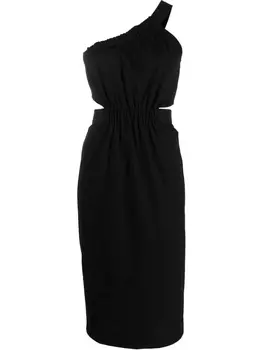 Karl Lagerfeld cut-out one-shoulder jersey dress, черный