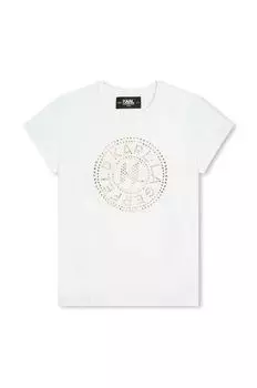 Karl Lagerfeld Детская хлопковая футболка, белый