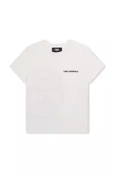 Karl Lagerfeld Детская хлопковая футболка, белый
