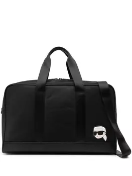 Karl Lagerfeld дорожная сумка Ikonik с аппликацией Karl, черный