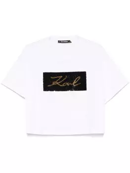 Karl Lagerfeld двусторонняя футболка с пайетками, белый