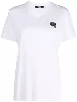Karl Lagerfeld футболка Ikonik 2.0 Glitter из органического хлопка, белый