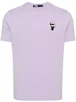 Karl Lagerfeld футболка из хлопка с логотипом, фиолетовый