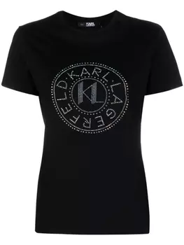 Karl Lagerfeld футболка из органического хлопка с логотипом, черный