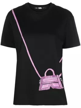 Karl Lagerfeld футболка из органического хлопка с графичным принтом, черный