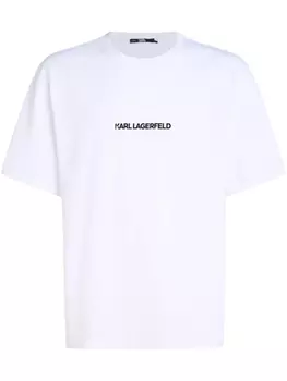 Karl Lagerfeld футболка из органического хлопка с логотипом, белый