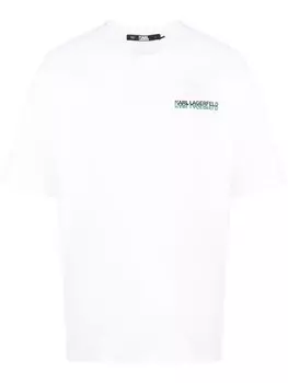 Karl Lagerfeld футболка из органического хлопка с логотипом, белый