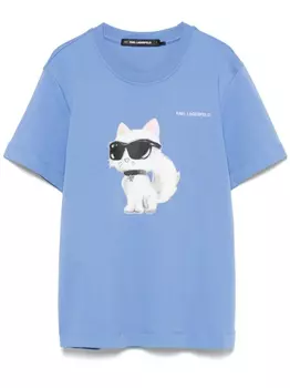 Karl Lagerfeld футболка с принтом Choupette, синий
