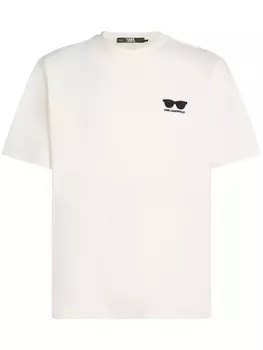 Karl Lagerfeld футболка с вышивкой, белый