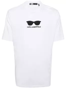 Karl Lagerfeld футболка с вышивкой, белый