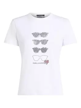 Karl Lagerfeld футболка со стразами, белый