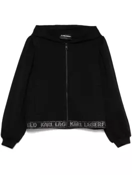 Karl Lagerfeld худи с логотипом и блестками, черный