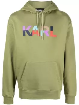 Karl Lagerfeld худи с логотипом, зеленый