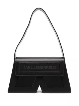 Karl Lagerfeld IKON/K leather shoulder bag, черный