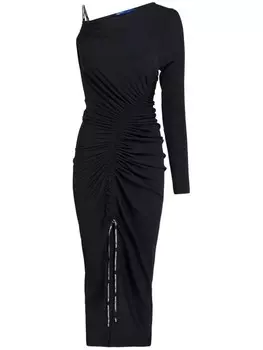 Karl Lagerfeld Jeans асимметричное платье макси с рюшами, черный