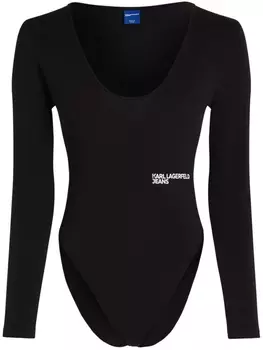 Karl Lagerfeld Jeans боди из органического хлопка с логотипом, черный