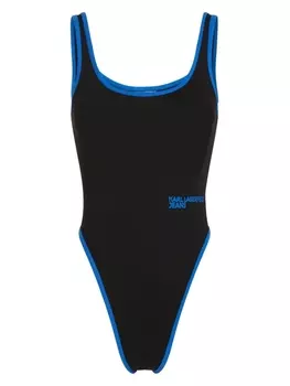 Karl Lagerfeld Jeans боди с логотипом и высоким вырезом, черный