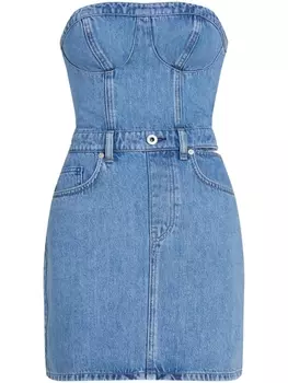 Karl Lagerfeld Jeans bustier-style cut-out denim minidress, синий