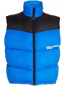 Karl Lagerfeld Jeans дутый жилет с логотипом, синий