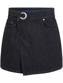 Karl Lagerfeld Jeans джинсовая юбка мини с люверсами, черный