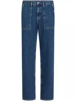 Karl Lagerfeld Jeans logo-patch straight-leg jeans, синий