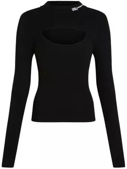 Karl Lagerfeld Jeans многослойный джемпер в рубчик, черный