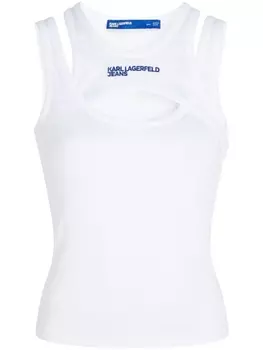 Karl Lagerfeld Jeans многослойный топ без рукавов, белый
